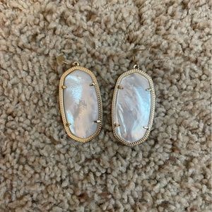 Kendra Scott White and Gold Earrings